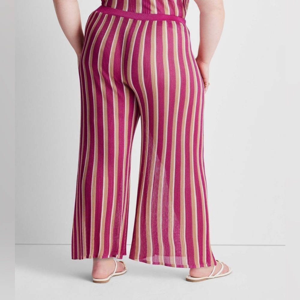 Future Collective w/Jenny K Lopez Womens Plus Sweater Pants Pink/Gold & … - Picture 2 of 9